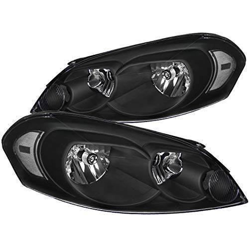 Black Crystal Headlights+Clear Reflector Compatible Chevy Impala Monte Carlo Euro Black Crystal Headlights+Clear Reflector Compatible Chevy Impala Monte Carlo Euro