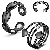 Cigmag 2PCS Copper Rings for Women, 99.99% Pure Copper Magnetic Ring Strong Magnets, Adjustable Thum