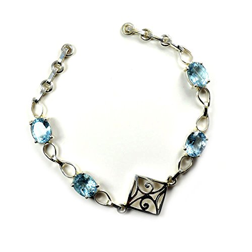 Bracelet en Topaze Bleu pour femme l'accessoire ideal du quotidien