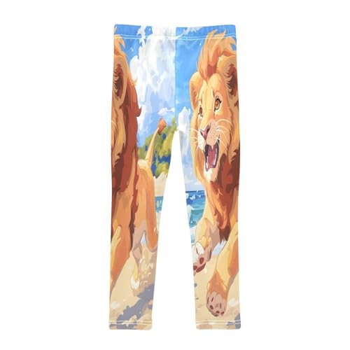 Toddler Girls Leggings Printed Yoga Pants Leggings Running Lions Beach Scene for Kids2
