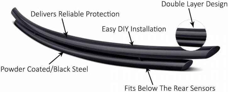 Miniatura 9 de Kasei Protector de parachoques trasero de doble capa negro compatible con Nissan Rogue 2021-2023 -KAS-CRDL-NIN401B