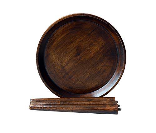 Image of THE URBAN STORE Side Table, End Table, Night Stand Wooden Walnut Color 14 inchx14 inchx14 inch Pack of One French Country Style Elegantly Hand Crafted for Home and Office Decor TUSTB11