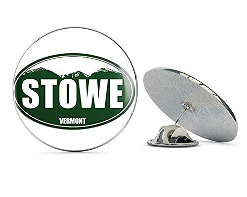 Green Oval Stowe Vermont (Snow ski) Metal 0.75