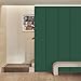 Blackout Cordless Sliding Panel Track Blind, 4-Rail or 6-Rail Track Vertical Blinds for Sliding Window and Patio Door, Woven Fabric Curtain, Green 2