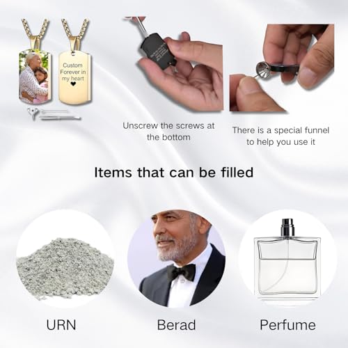 Personalized Ashes Necklace for Men Women Pet Custom Photo Text Urn Necklace Customized Engraving Holder Memorial Cremation Jewelry Keepsake Memorial Gifts4