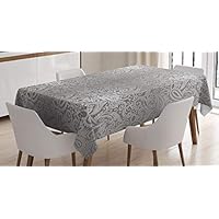 ABAKUHAUS Tovaglia rotonda in damasco, motivo decorativo classico, tovaglia circolare per sala da pranzo, decorazione per