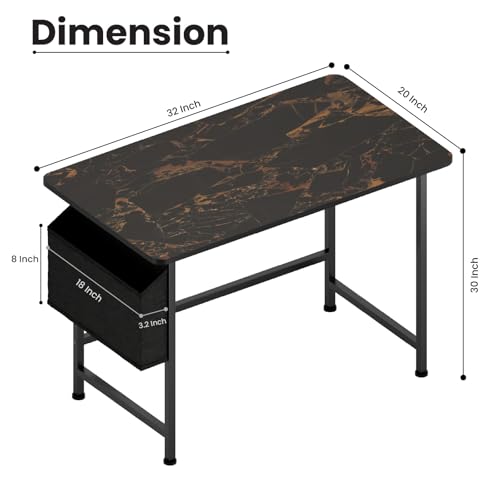 Image of BRANDFLEX Office Computer Table for Home /Writing Desk for Office Table /Folding Table for School /Folding Study Table /Work from Home Computer Table (COM Golden)