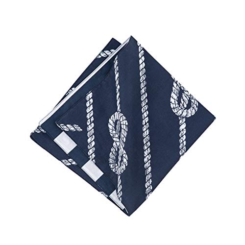 Servilleta de algodón reversible azul y blanca miniatura 1