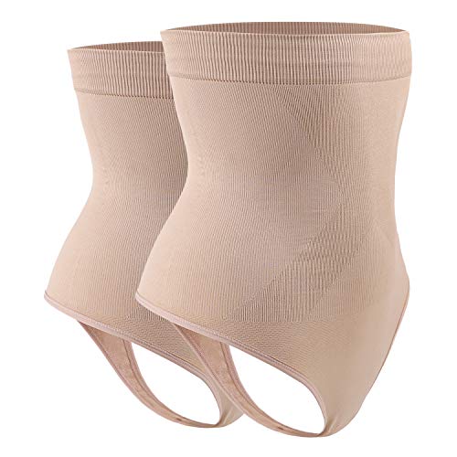 Image of DREAM SLIM Women's High-Waist Seamless Body Shaper Briefs Firm Control Tummy Thong Shapewear Panties Girdle Underwear