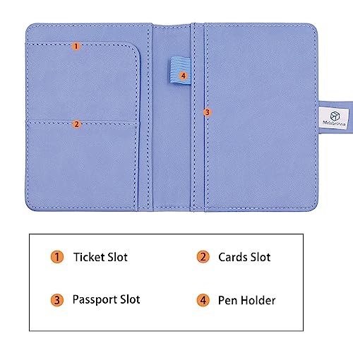 Image of Melsbrinna Premium Leather Passport Holder Covers Case, Waterproof Rfid Blocking Travel Wallet Passport Holder with Pen Holder, Cute Passport Book for Women /Men
