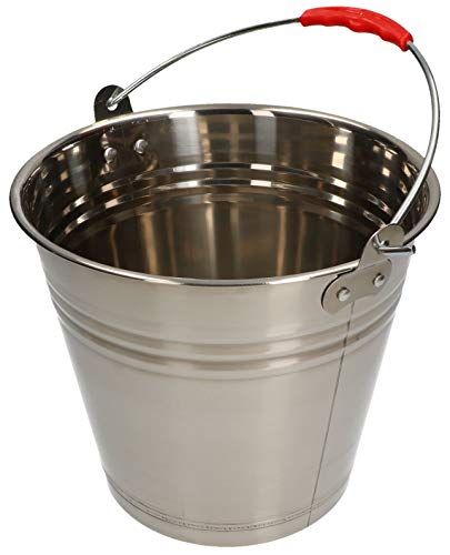 KOTARBAU® Cubo de acero inoxidable para alimentos, forraje o leche, para la cocina, el jardín, la gastronomía, 5 litros Cover