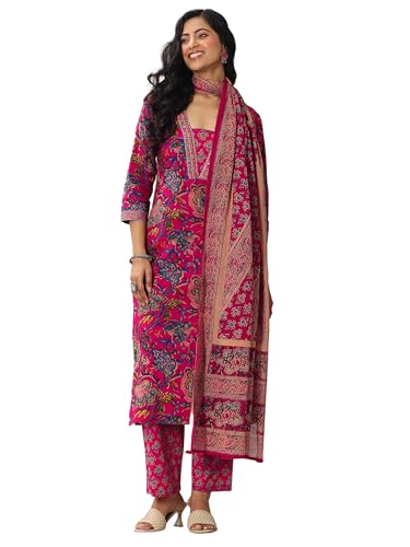 Libas Women's Cotton Kurta Set (99055OR_Pink