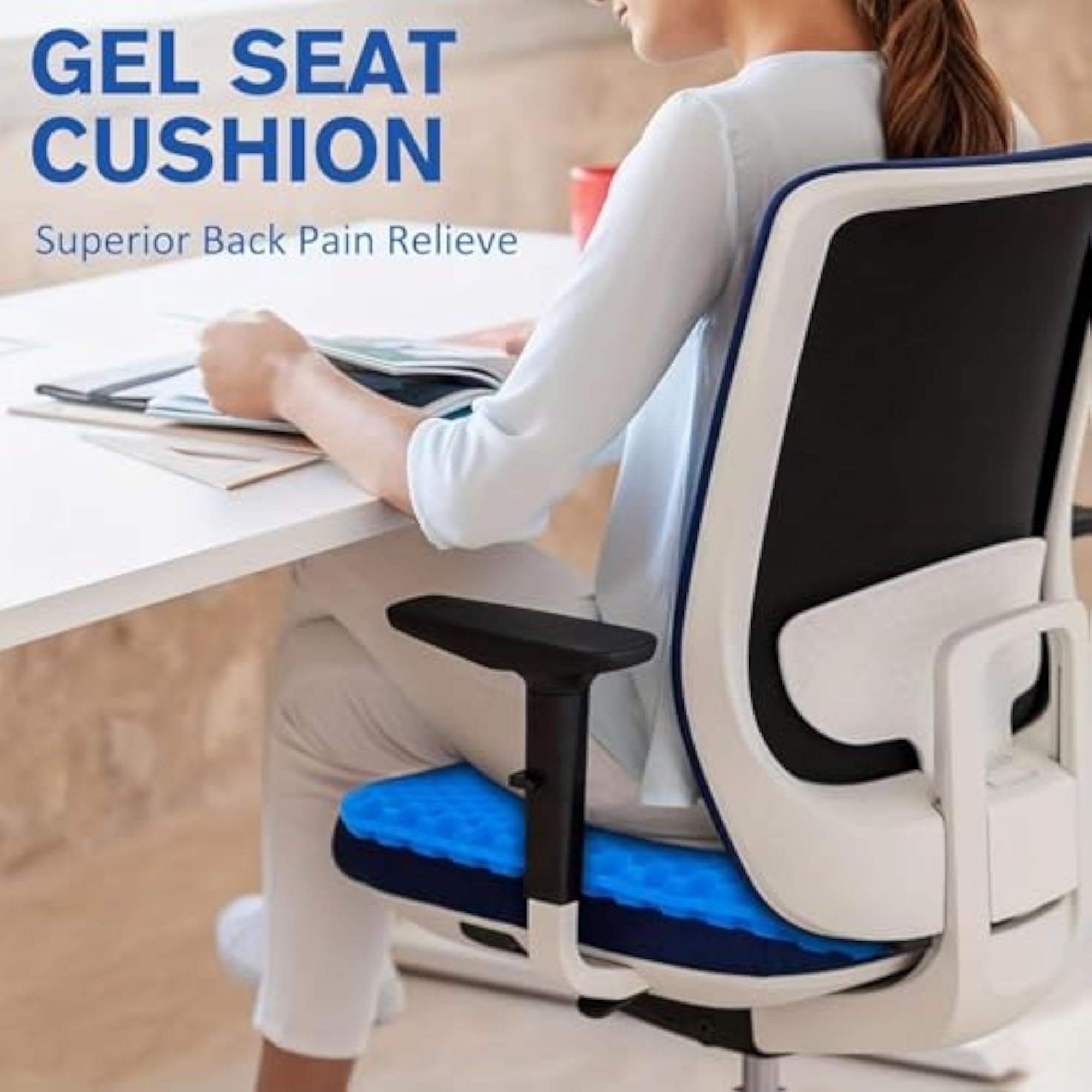 Gel Car Seat Cushion for Back, Spine & Hip Pressure Relief