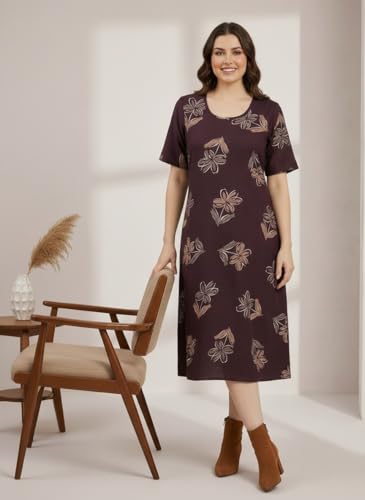 Image of CLOUD SOFT Stylish Women's Short Nighty | Premium Rayon Fabric | Soft Comfortable Everyday Night Dress - CS5002