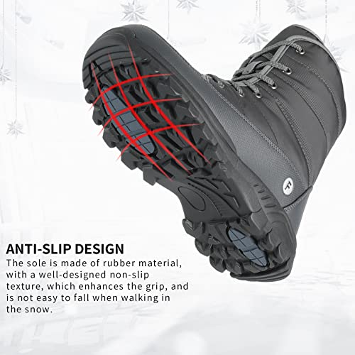 Men's Lace-up Warm and Waterproof Winter Snow Boots and Non-Slip Trekking Warm Waterproof Boots4