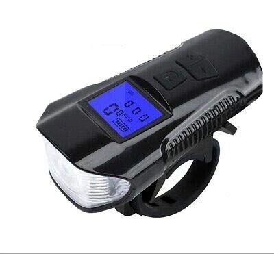 UDee Bicycle Lights 3 in 1 Waterproof Bike Front Light with Horn Cycle Computer Speedometer, Black