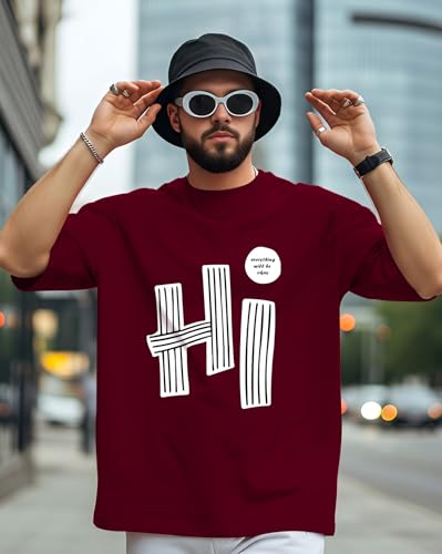 Image of AUSK Oversized T-Shirts || Printed Loose Fit Half Sleeve Tshirt for Mens