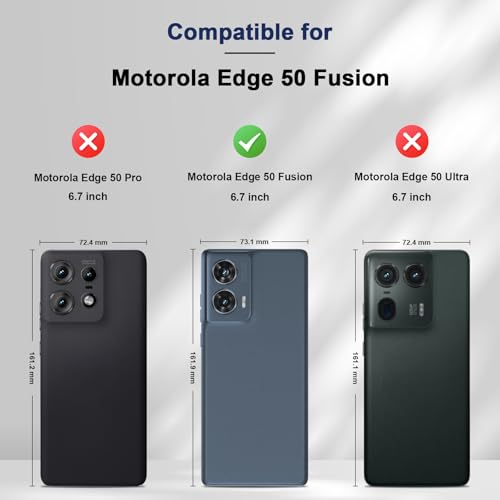 Image of Jasonyu PU Leather Wallet Case for Motorola Moto Edge 50 Fusion - Flip Case with Stand, Magnetic Closure, Card Holder (Blue)