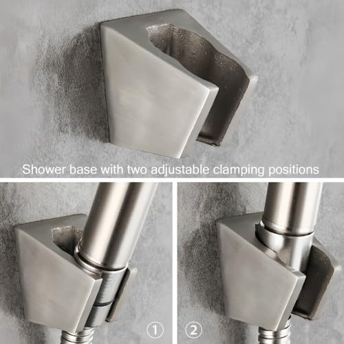 Supporto Doccino Da Muro In Acciaio Inox - Per Soffione Doccia, Con Viti E Gancio, Argento - Foto 5