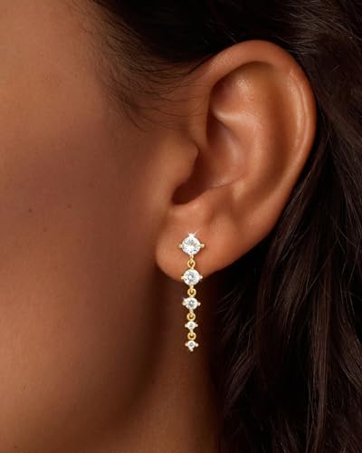 Hoop Earrings for Women Trendy 14K Gold Silver Plated Cartilage Huggie Hypoallergenic Small Dangle Drop Multiple Piercing Earring Set Stacks Cute Non Tarnish for Sensitive Ears Jewelry Gift2