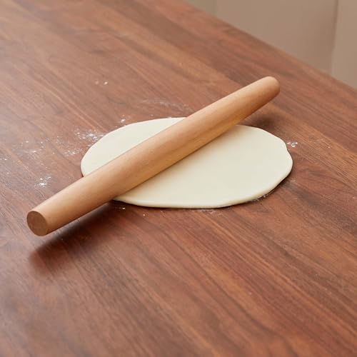 French Rolling Pin for Dough - Fulimax 16\" Classic Wood Rolling Pins for Baking, Dough Roller for Fondant Pizza Pie Crust Cookie Pastry Pasta, Kitchen Baking Supplies, Beech Wood - Thumbnail 2