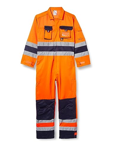 Portwest TX55 Herren Nantes Hi-Vis Reflektierende Overall-Arbeitsoveralls Sicherheitsklasse 3 Orange/Navy, S