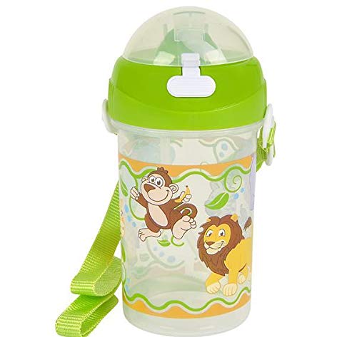 DollarItemDirect 12 oz Pop up Straw Safari Water Bottle Case of 72