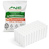 MHO Containers | Empty, White Lip Balm Containers - 30% Recycled PP Plastic - Made in USA - 0.15 oz - 50 count