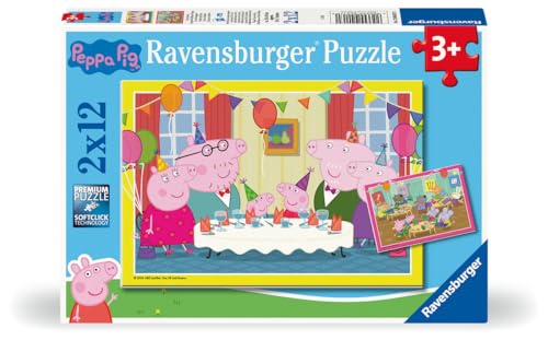 Ravensburger - Puzzle 2x12 pièces - L’Heure de la fête avec Peppa Pig
