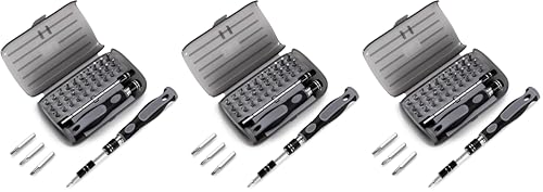 Vinabo Kit de destornilladores de precisión 32 en 1 - Juego de herramientas magnéticos Kit reparación de electrónica de bricolaje para PC, Tablet, Laptop,Gafas,Reloj, Smartphone (Paquete de 3)