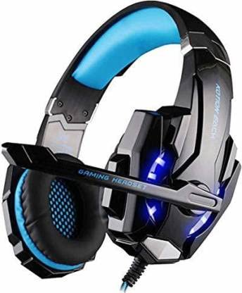GADGETSWRAP Headphone G9000 3.5MM Jack Deep Bass with Mic Wired Headset for Pro Gaming Headset - Black Blue