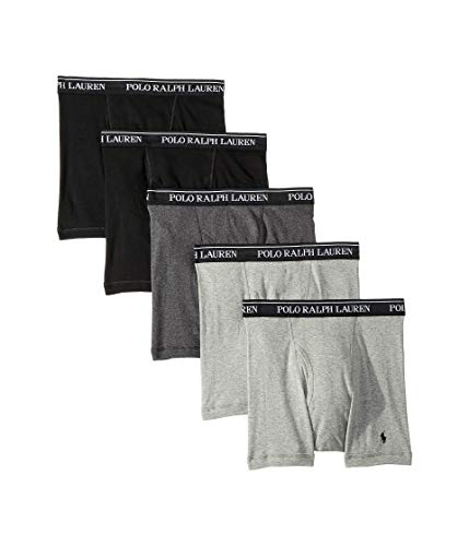 Polo Ralph Lauren Classic Fit W/Wicking 5-Pack Boxer Briefs 2 Andover/1 Madison/2 Black Lg #TOP18