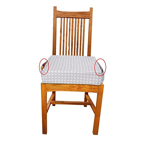 BIUDECO 子供用ブースターシートクッション キッズダイニングクッション チェアパッド 耐久性素材 軽量コンパクトサイズ 屋内外食事用 お子様向け 収納持ち運び便利 シルバー