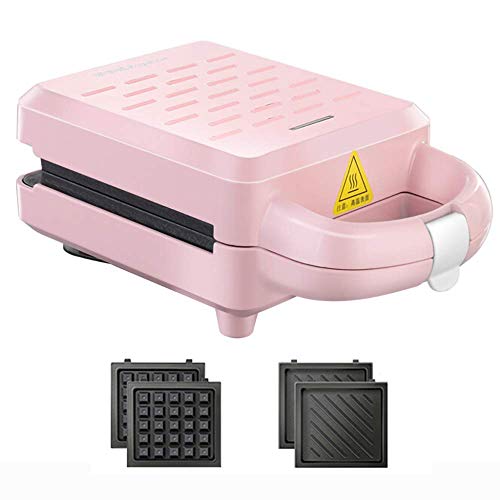 máquina de Desayuno máquina de gofres Multifuncional, tostadora de sándwich, Bandeja para Hornear eléctrica extraíble y Lavable calefacción de Doble Cara, máquina de Desayuno automática hoga
