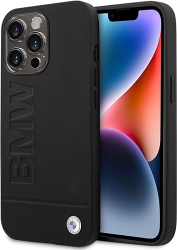 Étui BMW BMHCP14LSLLBK pour iPhone 14 Pro 6,1" Noir/Noir Tampon en cuir