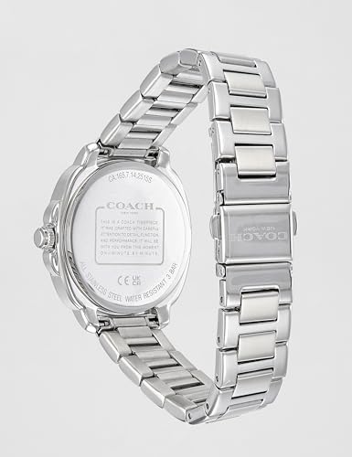 Image of Coach Kitt Qtz Multifunction Blush Tonneau Dial Women's Watch|Stainless Steel Material|Silver Color Band - 14504392