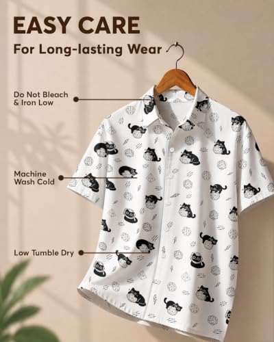 Image of 99TIMORO Horror Movie Men's Halloween Button Down Shirts Short Sleeve Top