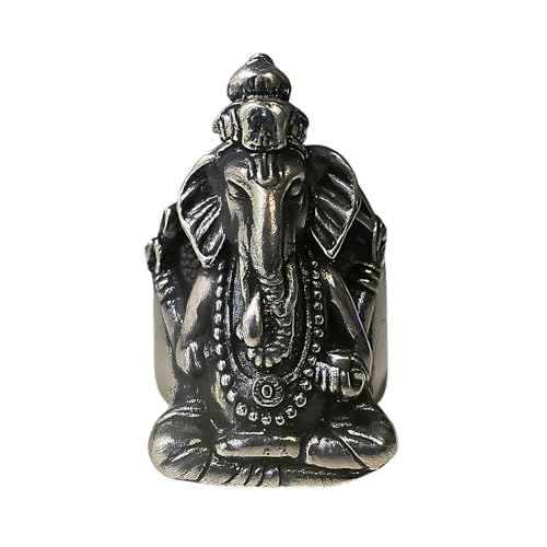 Image of THE MEN THING COSMIC GANPATHI RING - Pure Stainless Steel Men's Steel-Plated Ring - Statement Luxury Jewelry (Size : 16-22-24-27)