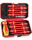1000V Insulated Electrician Screwdriver Set, 13pcs Professional Electrical Tools Kit with Magnetic CR-V Steel...