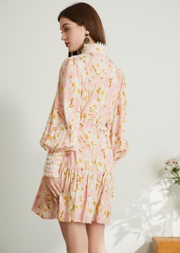 Image of Ruffle Sleeve Tunic Midi Dress Flowy Shift Sundress Sweet Babydoll Button Down Swing Skirt