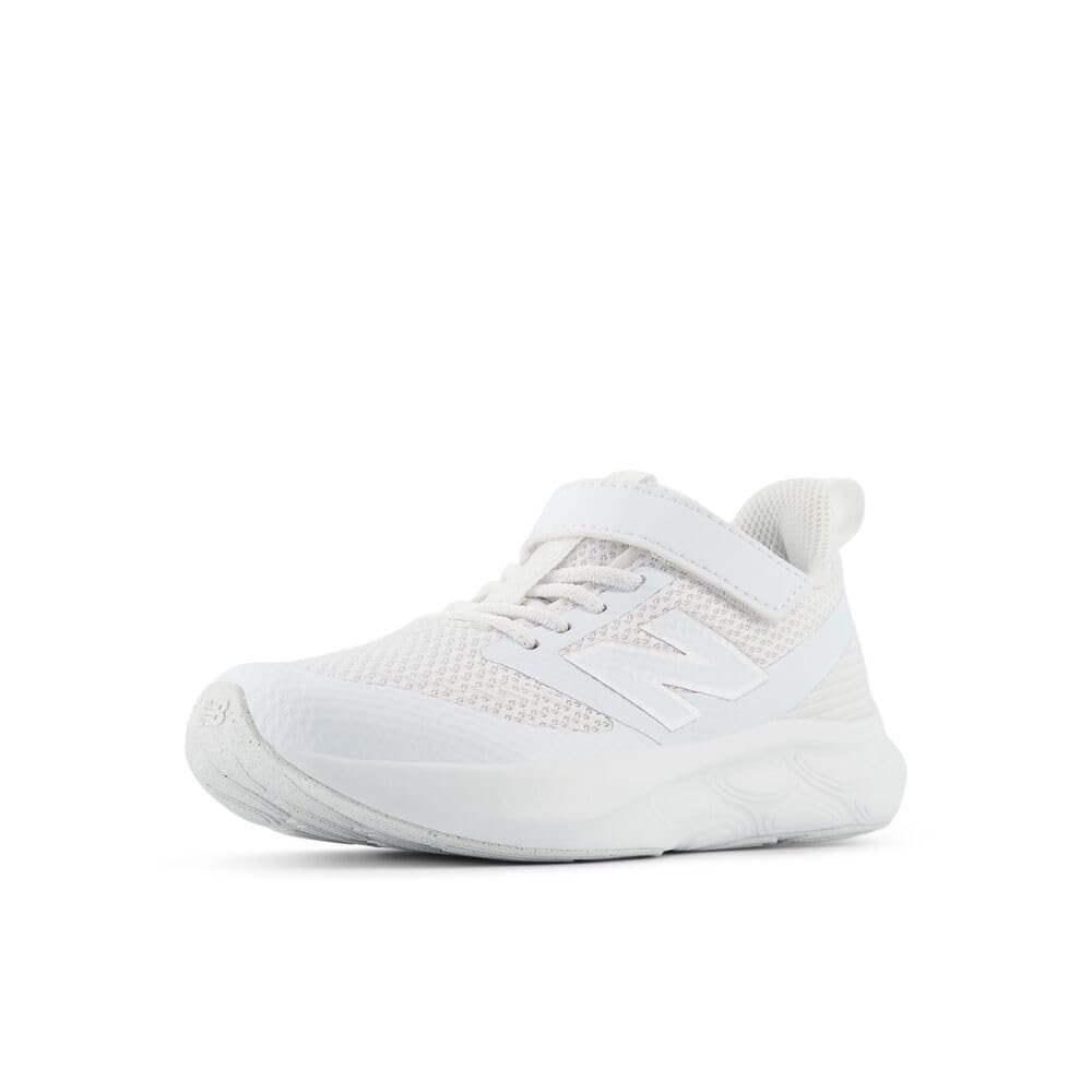 New Balance Fresh Foam 625 V1 Hook and Loop Running Shoe, White/White, 1 US Unisex Little Kid
