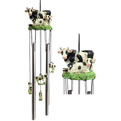 Ebros Gift Holstein Cow and Baby Calf Wind Chime Cover
