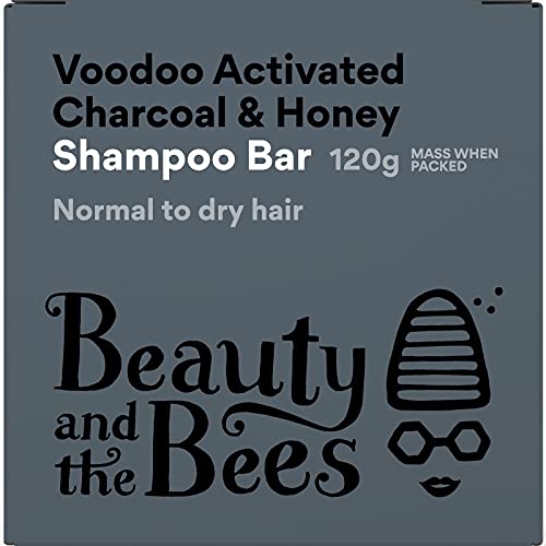Beauty and the BeesVoodoo Activated Charcoal & Honey Shampoo Bar - MINTY FRESH - with Organic Leatherwood Honey 100% Natural
