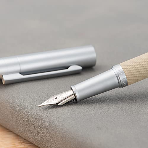 Image of Hongdian White Forest Fountain Pen Blade Nib Classic Design Calligraphy Pen with Converter and Metal Pen Case Set