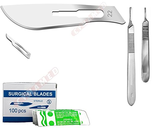 200pcs Scalpel Blades No15 No 22 Plus Handle No 3 Plus Handle No 4 Suitable for Dermaplaning Cynamed