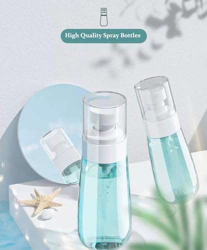 JIMCOM 2Pack Spray Bottle, 100ml Fine Mist Spray bottle for Travel Refillable Atomisers Cleaning Solutions, Spray Bottle for Hair (Blue/Pink) - Image 3