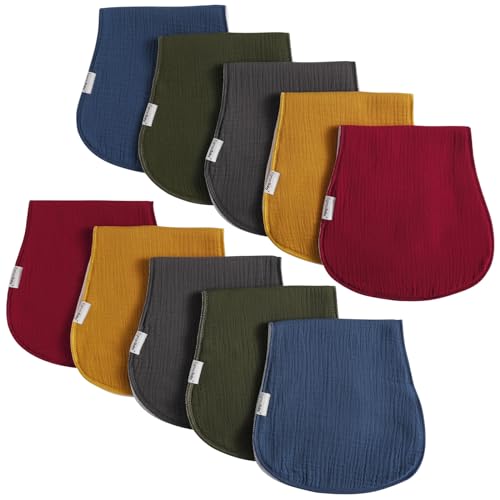 Image of Muslin Burp Cloths for Baby,Organic Burping Cloths for Babies Boys Girls,Spit Up Rags Extra Soft and Absorbent 10 Pack