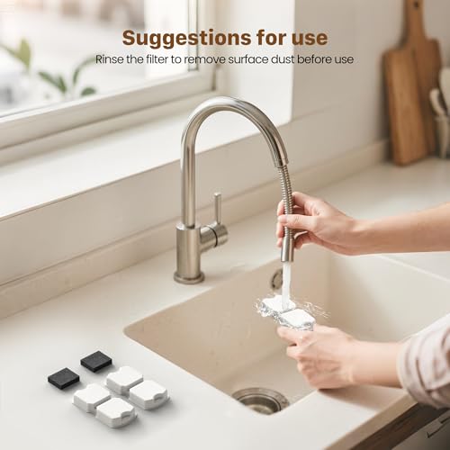 Image of GIOTOHUN Cat Water Fountain Filter Replacement: 12 Cat Fountain Filter - 12 Pet Fountain Filter - 6 Carbon Filters & 6 Foam Filters - Suitable for GIOTOHUN Stainless Steel Cat Fountain S11