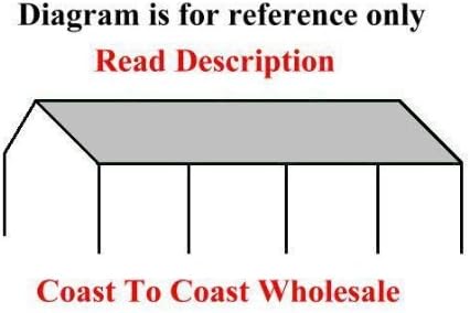 18x40 Canopy High Peak Tent Car Boat Wedding Sun and Rain Shelter 1-3/8" System Pipes (Poles) Not Included