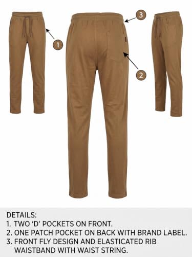 Image of Men's Regular Fit PC Denim-Look Track Pants| Lightweight & Breathable Cotton Fabric| Perfect for Casual Outings, Lounge & Night Wear (PC-Denim)